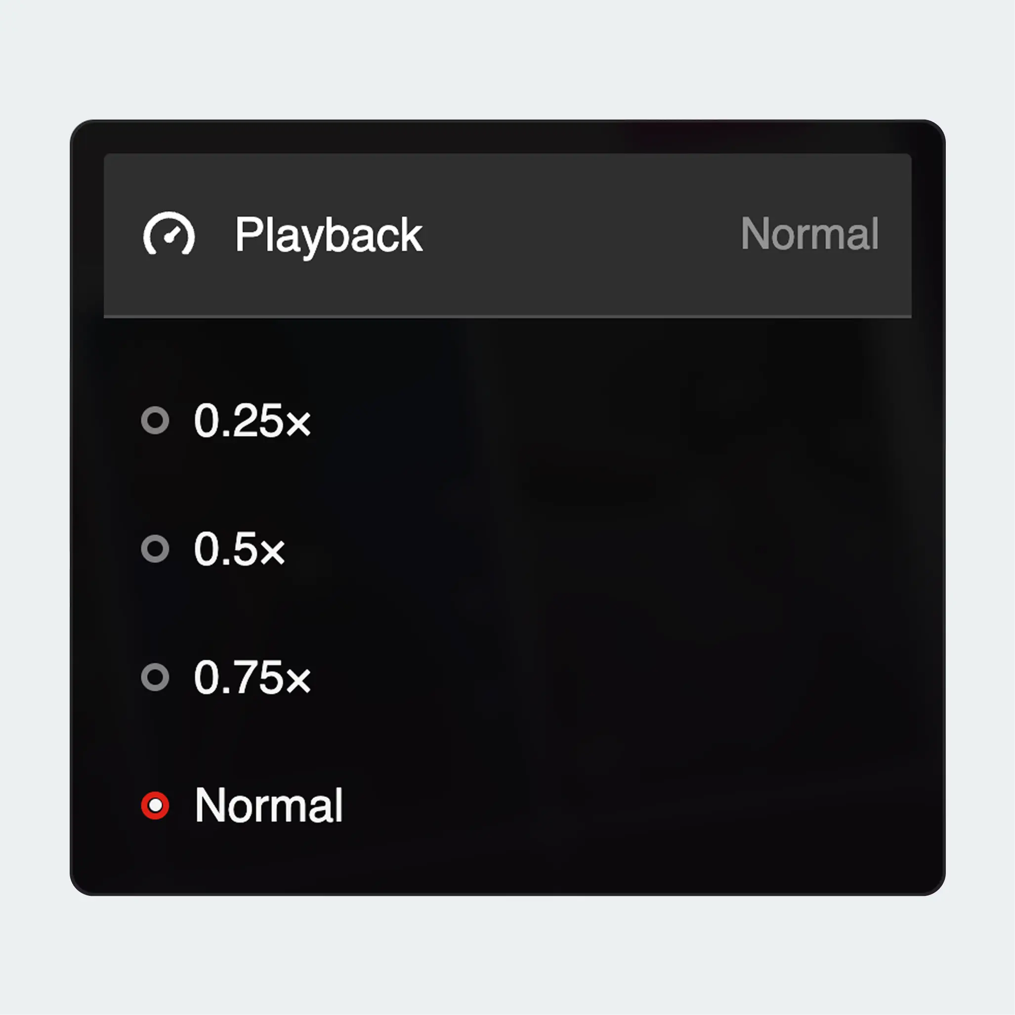 Playback Speed Control